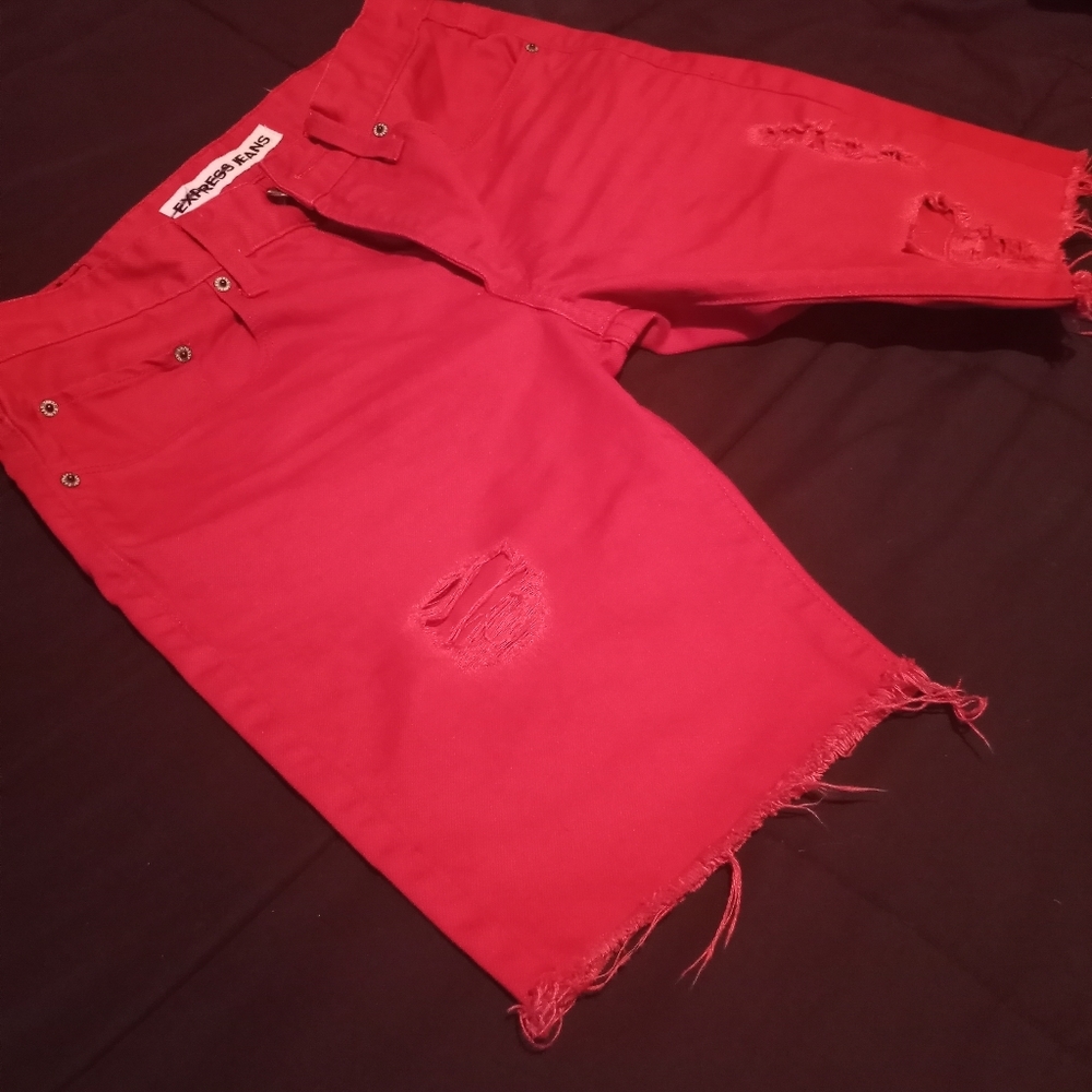 Cut-Off Distressed Jean Shorts
